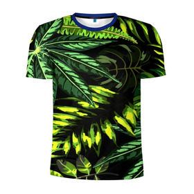 Мужская футболка 3D спортивная с принтом Листья , 100% полиэстер с улучшенными характеристиками | приталенный силуэт, круглая горловина, широкие плечи, сужается к линии бедра | Тематика изображения на принте: зеленый | листва | паттерн