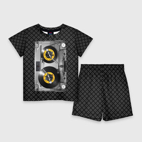 Детский костюм с шортами 3D с принтом DJ Tape ,  |  | dj | equalizer | music | retro | sound | tape | диджей | кассета | меломан | музыка | пленка | ретро | эквалайзер