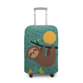 Чехол для чемодана 3D с принтом Довольный ленивец , 86% полиэфир, 14% спандекс | двустороннее нанесение принта, прорези для ручек и колес | Тематика изображения на принте: animal | art | bear | beast | nature | sun | арт | животное | зверь | лето | медведь | мишка | природа | солнце