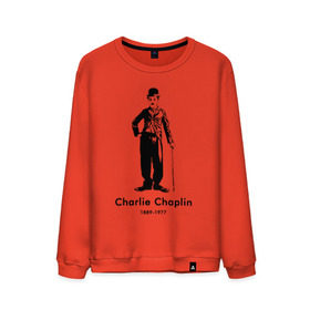 Мужской свитшот хлопок с принтом Чарли Чаплин , 100% хлопок |  | Тематика изображения на принте: 