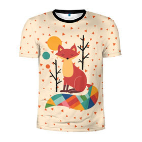 Мужская футболка 3D спортивная с принтом Осенняя лисичка , 100% полиэстер с улучшенными характеристиками | приталенный силуэт, круглая горловина, широкие плечи, сужается к линии бедра | animal | beast | cat | fox | kitty | nature | orange | животное | зверь | кот | котик | кошка | лиса | лисичка | оранжевая | осень | природа