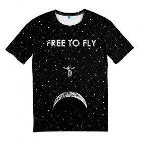 Мужская футболка 3D с принтом Free to Fly , 100% полиэфир | прямой крой, круглый вырез горловины, длина до линии бедер | astronaut | cosmic | cosmonaut | cosmos | fly | galaxy | planet | space | star | universe | астронавт | вселенная | галактика | звезды | космонавт | космос | планета | полет