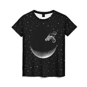 Женская футболка 3D с принтом Астронавт байкер , 100% полиэфир ( синтетическое хлопкоподобное полотно) | прямой крой, круглый вырез горловины, длина до линии бедер | astronaut | cosmonaut | cosmos | galaxy | moto | planet | space | star | universe | астронавт | байкер | вселенная | галактика | звезды | космонавт | космос | луна | мотоцикл | планета
