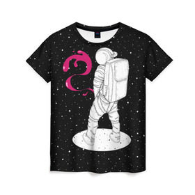 Женская футболка 3D с принтом Космическая струя , 100% полиэфир ( синтетическое хлопкоподобное полотно) | прямой крой, круглый вырез горловины, длина до линии бедер | astronaut | cosmonaut | cosmos | galaxy | planet | space | star | universe | астронавт | вселенная | галактика | гравитация | звезды | космонавт | космос | планета | прикол