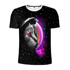 Мужская футболка 3D спортивная с принтом Космический кот , 100% полиэстер с улучшенными характеристиками | приталенный силуэт, круглая горловина, широкие плечи, сужается к линии бедра | astronaut | cat | cosmonaut | cosmos | galaxy | kitty | space | universe | астронавт | вселенная | галактика | звезды | космонавт | космос | кот | котик | кошка