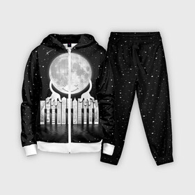 Детский костюм 3D с принтом Лунная мелодия ,  |  | astronaut | cosmonaut | cosmos | galaxy | meteor | moon | planet | space | universe | астронавт | вселенная | галактика | звезды | космонавт | космос | луна | мелодия | музыка | ноты