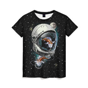 Женская футболка 3D с принтом Подводный космос , 100% полиэфир ( синтетическое хлопкоподобное полотно) | прямой крой, круглый вырез горловины, длина до линии бедер | astronaut | cosmonaut | cosmos | galaxy | meteor | moon | planet | space | star | universe | астронавт | бесконечность | вселенная | галактика | звезды | космонавт | космос | луна