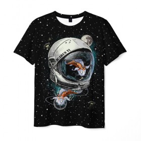 Мужская футболка 3D с принтом Подводный космос , 100% полиэфир | прямой крой, круглый вырез горловины, длина до линии бедер | astronaut | cosmonaut | cosmos | galaxy | meteor | moon | planet | space | star | universe | астронавт | бесконечность | вселенная | галактика | звезды | космонавт | космос | луна