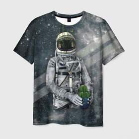 Мужская футболка 3D с принтом Посланник природы , 100% полиэфир | прямой крой, круглый вырез горловины, длина до линии бедер | astronaut | cosmonaut | cosmos | galaxy | meteor | moon | planet | space | star | universe | астронавт | бесконечность | вселенная | галактика | звезды | космонавт | космос | луна