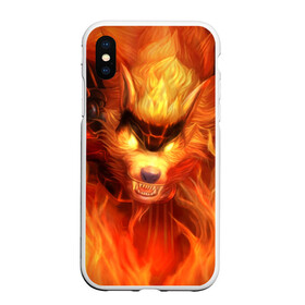 Чехол для iPhone XS Max матовый с принтом Fire Wolf , Силикон | Область печати: задняя сторона чехла, без боковых панелей | league of legends | lol | warwick | wolf | варвик | волк | лига легенд | лол