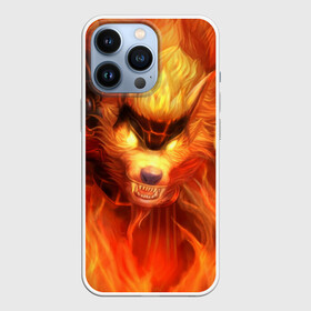 Чехол для iPhone 13 Pro с принтом Fire Wolf ,  |  | Тематика изображения на принте: league of legends | lol | warwick | wolf | варвик | волк | лига легенд | лол