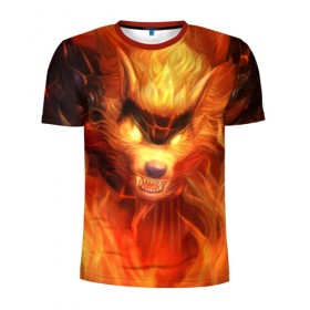 Мужская футболка 3D спортивная с принтом Fire Wolf , 100% полиэстер с улучшенными характеристиками | приталенный силуэт, круглая горловина, широкие плечи, сужается к линии бедра | league of legends | lol | warwick | wolf | варвик | волк | лига легенд | лол