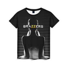 Женская футболка 3D с принтом Brazzers , 100% полиэфир ( синтетическое хлопкоподобное полотно) | прямой крой, круглый вырез горловины, длина до линии бедер | brazzers