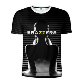 Мужская футболка 3D спортивная с принтом Brazzers , 100% полиэстер с улучшенными характеристиками | приталенный силуэт, круглая горловина, широкие плечи, сужается к линии бедра | brazzers