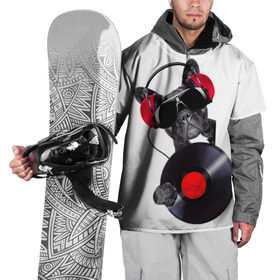 Накидка на куртку 3D с принтом DJ бульдог , 100% полиэстер |  | бульдог | винил | диджей | музыка | наушники | очки | пёс | пластинка | собака | юмор