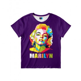 Детская футболка 3D с принтом Marilyn Monroe , 100% гипоаллергенный полиэфир | прямой крой, круглый вырез горловины, длина до линии бедер, чуть спущенное плечо, ткань немного тянется | Тематика изображения на принте: marilyn monroe | актриса | звезда | кино | мэрилин монро | певица
