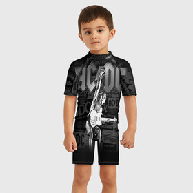 Детский купальный костюм 3D с принтом AC/DC 6 , Полиэстер 85%, Спандекс 15% | застежка на молнии на спине | 