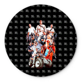 Коврик круглый с принтом GTA 5 , резина и полиэстер | круглая форма, изображение наносится на всю лицевую часть | auto | grand | gta | theft | гта