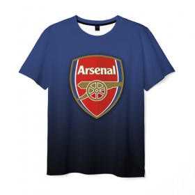 Мужская футболка 3D с принтом Арсенал , 100% полиэфир | прямой крой, круглый вырез горловины, длина до линии бедер | арсенал