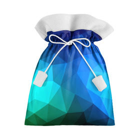 Подарочный 3D мешок с принтом Fight Polygon , 100% полиэстер | Размер: 29*39 см | зеленый | полигон | синий | треугольники