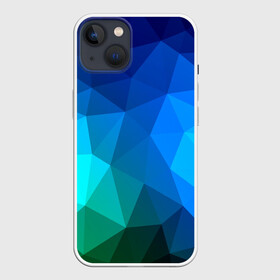 Чехол для iPhone 13 с принтом Fight Polygon ,  |  | зеленый | полигон | синий | треугольники