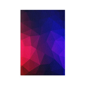 Обложка для паспорта матовая кожа с принтом Red&Blue , натуральная матовая кожа | размер 19,3 х 13,7 см; прозрачные пластиковые крепления | Тематика изображения на принте: красный | полигон | треугольники | яркий