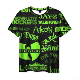 Мужская футболка 3D с принтом Hip-Hop , 100% полиэфир | прямой крой, круглый вырез горловины, длина до линии бедер | akon | eminem | hip hop | snoop dogg | wu tang | xzibit | хип хоп | эминем