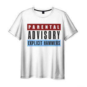 Мужская футболка 3D с принтом Parental Advisory , 100% полиэфир | прямой крой, круглый вырез горловины, длина до линии бедер | Тематика изображения на принте: explicit content | hip hop | parental advisory | rap | парентал адвисори | рэп | хип хоп