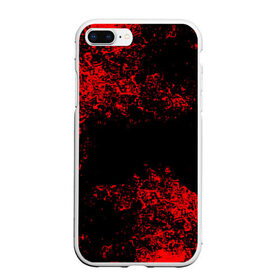 Чехол для iPhone 7Plus/8 Plus матовый с принтом Капли красок , Силикон | Область печати: задняя сторона чехла, без боковых панелей | брызки | красный | черный