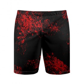 Мужские шорты 3D спортивные с принтом Капли красок ,  |  | брызки | красный | черный