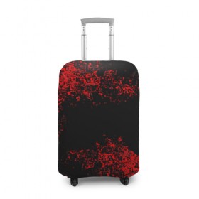 Чехол для чемодана 3D с принтом Капли красок , 86% полиэфир, 14% спандекс | двустороннее нанесение принта, прорези для ручек и колес | брызки | красный | черный