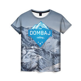 Женская футболка 3D с принтом Домбай , 100% полиэфир ( синтетическое хлопкоподобное полотно) | прямой крой, круглый вырез горловины, длина до линии бедер | домбай