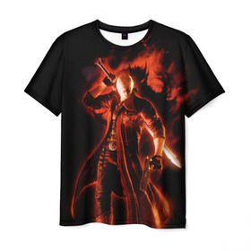 Мужская футболка 3D с принтом Devil May Cry , 100% полиэфир | прямой крой, круглый вырез горловины, длина до линии бедер | devil | данте | дьявол | слэшер