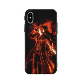 Чехол для Apple iPhone X силиконовый матовый с принтом Devil May Cry , Силикон | Печать на задней стороне чехла, без боковой панели | devil | данте | дьявол | слэшер