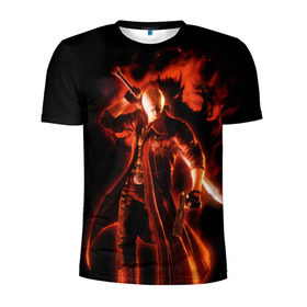 Мужская футболка 3D спортивная с принтом Devil May Cry , 100% полиэстер с улучшенными характеристиками | приталенный силуэт, круглая горловина, широкие плечи, сужается к линии бедра | devil | данте | дьявол | слэшер