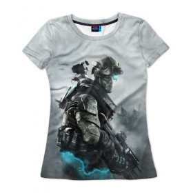 Женская футболка 3D с принтом Ghost Recon , 100% полиэфир ( синтетическое хлопкоподобное полотно) | прямой крой, круглый вырез горловины, длина до линии бедер | battlefield | call of duty | clancy | cod | counter | csgo | rainbow | six | strike | tom | tom clancy’s