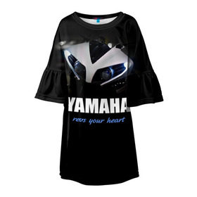 Детское платье 3D с принтом Yamaha , 100% полиэстер | прямой силуэт, чуть расширенный к низу. Круглая горловина, на рукавах — воланы | yamaha | yzf | байк | байкер | мото | мотоцикл | мотоциклист | ямаха