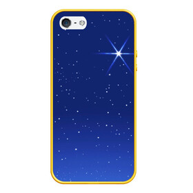 Чехол для iPhone 5/5S матовый с принтом Звезда пленительного счастья , Силикон | Область печати: задняя сторона чехла, без боковых панелей | блеск | галактика | звёзды | космос | лучи | небо | ночь
