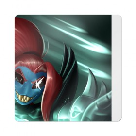 Магнит виниловый Квадрат с принтом Undyne , полимерный материал с магнитным слоем | размер 9*9 см, закругленные углы | 