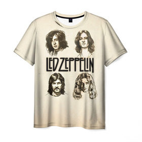 Мужская футболка 3D с принтом Led Zeppelin 1 , 100% полиэфир | прямой крой, круглый вырез горловины, длина до линии бедер | led zeppelin | лед зеппелин | роберт плант