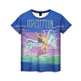 Женская футболка 3D с принтом Led Zeppelin 2 , 100% полиэфир ( синтетическое хлопкоподобное полотно) | прямой крой, круглый вырез горловины, длина до линии бедер | led zeppelin | лед зеппелин | роберт плант