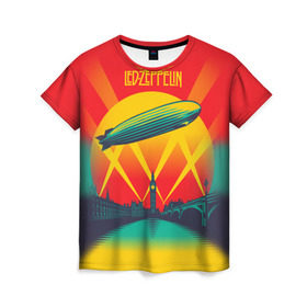Женская футболка 3D с принтом Led Zeppelin 3 , 100% полиэфир ( синтетическое хлопкоподобное полотно) | прямой крой, круглый вырез горловины, длина до линии бедер | led zeppelin | лед зеппелин | роберт плант