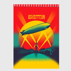 Скетчбук с принтом Led Zeppelin 3 , 100% бумага
 | 48 листов, плотность листов — 100 г/м2, плотность картонной обложки — 250 г/м2. Листы скреплены сверху удобной пружинной спиралью | led zeppelin | лед зеппелин | роберт плант