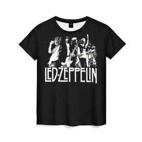 Женская футболка 3D с принтом Led Zeppelin 4 , 100% полиэфир ( синтетическое хлопкоподобное полотно) | прямой крой, круглый вырез горловины, длина до линии бедер | led zeppelin | лед зеппелин | роберт плант