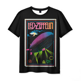 Мужская футболка 3D с принтом Led Zeppelin 6 , 100% полиэфир | прямой крой, круглый вырез горловины, длина до линии бедер | led zeppelin | лед зеппелин | роберт плант