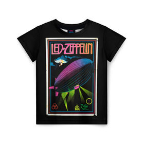 Детская футболка 3D с принтом Led Zeppelin 6 , 100% гипоаллергенный полиэфир | прямой крой, круглый вырез горловины, длина до линии бедер, чуть спущенное плечо, ткань немного тянется | led zeppelin | лед зеппелин | роберт плант