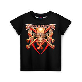 Детская футболка 3D с принтом Megadeth 1 , 100% гипоаллергенный полиэфир | прямой крой, круглый вырез горловины, длина до линии бедер, чуть спущенное плечо, ткань немного тянется | megadeth | дирк вербурен | дэвид эллефсон | дэйв мастейн | кико лоурейро | мегадэт