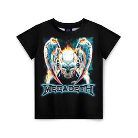 Детская футболка 3D с принтом Megadeth 4 , 100% гипоаллергенный полиэфир | прямой крой, круглый вырез горловины, длина до линии бедер, чуть спущенное плечо, ткань немного тянется | megadeth | дирк вербурен | дэвид эллефсон | дэйв мастейн | кико лоурейро | мегадэт