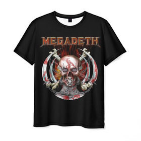 Мужская футболка 3D с принтом Megadeth 5 , 100% полиэфир | прямой крой, круглый вырез горловины, длина до линии бедер | Тематика изображения на принте: megadeth | дирк вербурен | дэвид эллефсон | дэйв мастейн | кико лоурейро | мегадэт