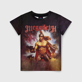 Детская футболка 3D с принтом Megadeth 6 , 100% гипоаллергенный полиэфир | прямой крой, круглый вырез горловины, длина до линии бедер, чуть спущенное плечо, ткань немного тянется | megadeth | дирк вербурен | дэвид эллефсон | дэйв мастейн | кико лоурейро | мегадэт